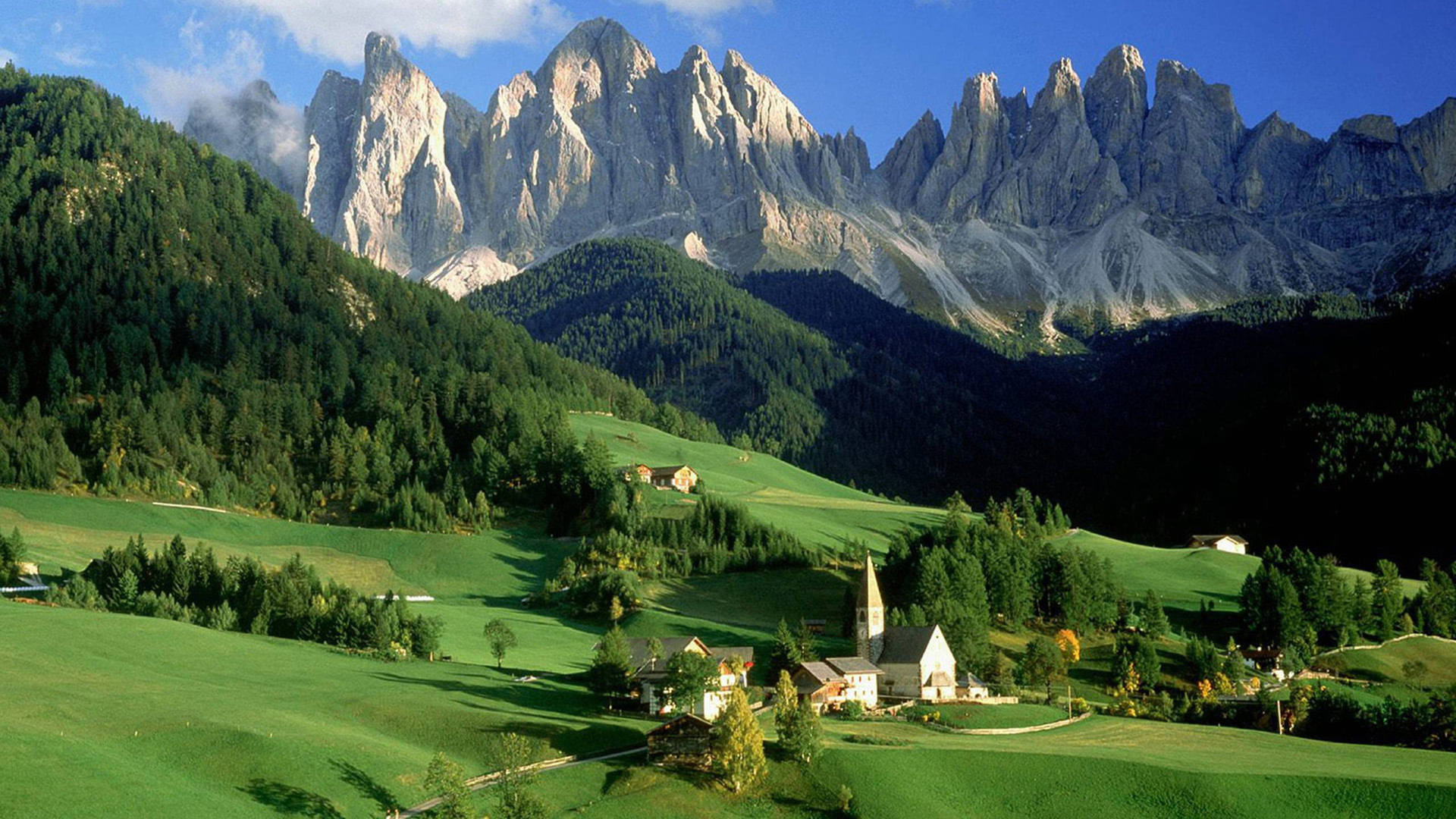 Country Summer Dolomites Mountains Wallpaper
