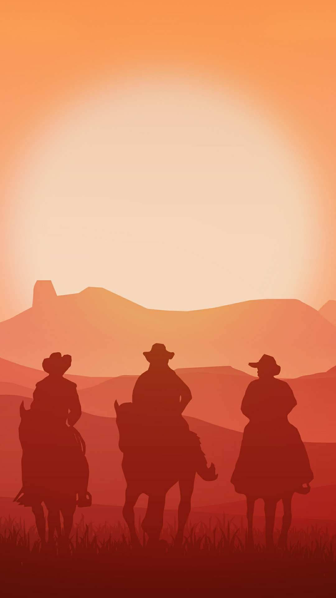 Country Western Shadows Sunset Wallpaper