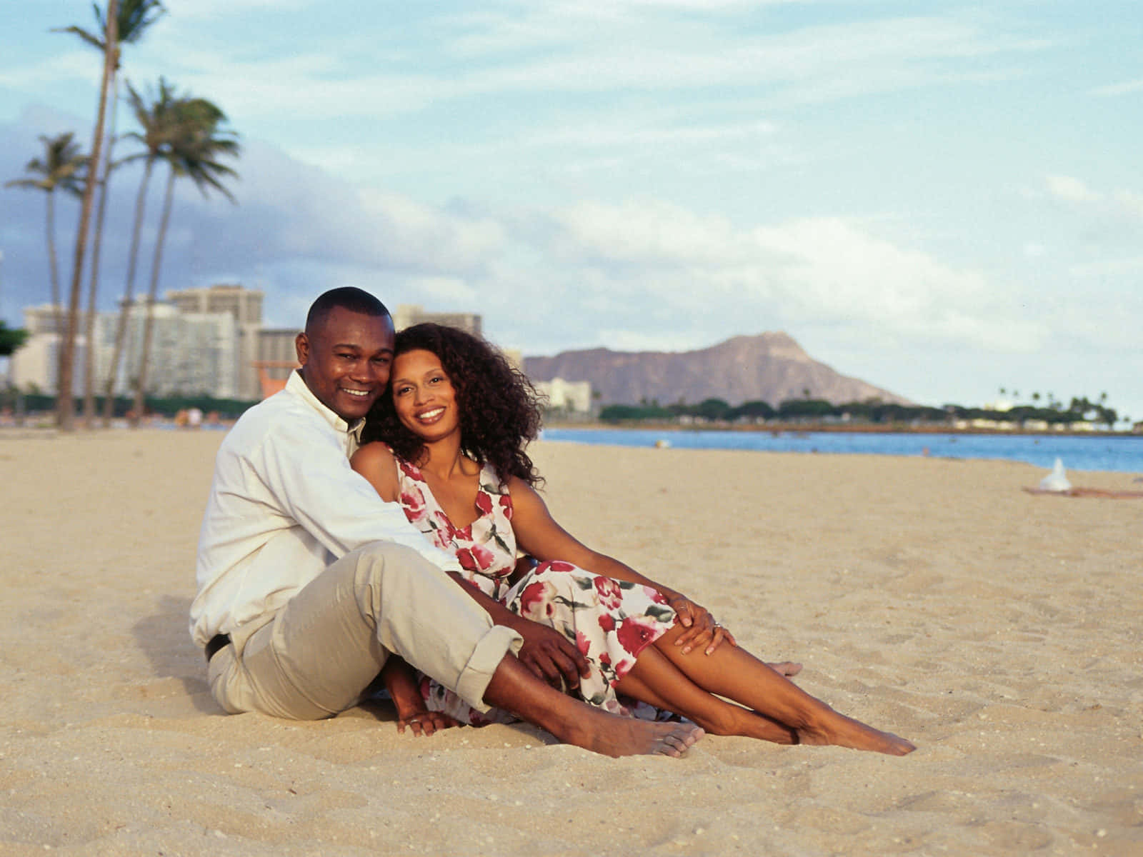 Couple At Beach Black Couple Sitting Picture
