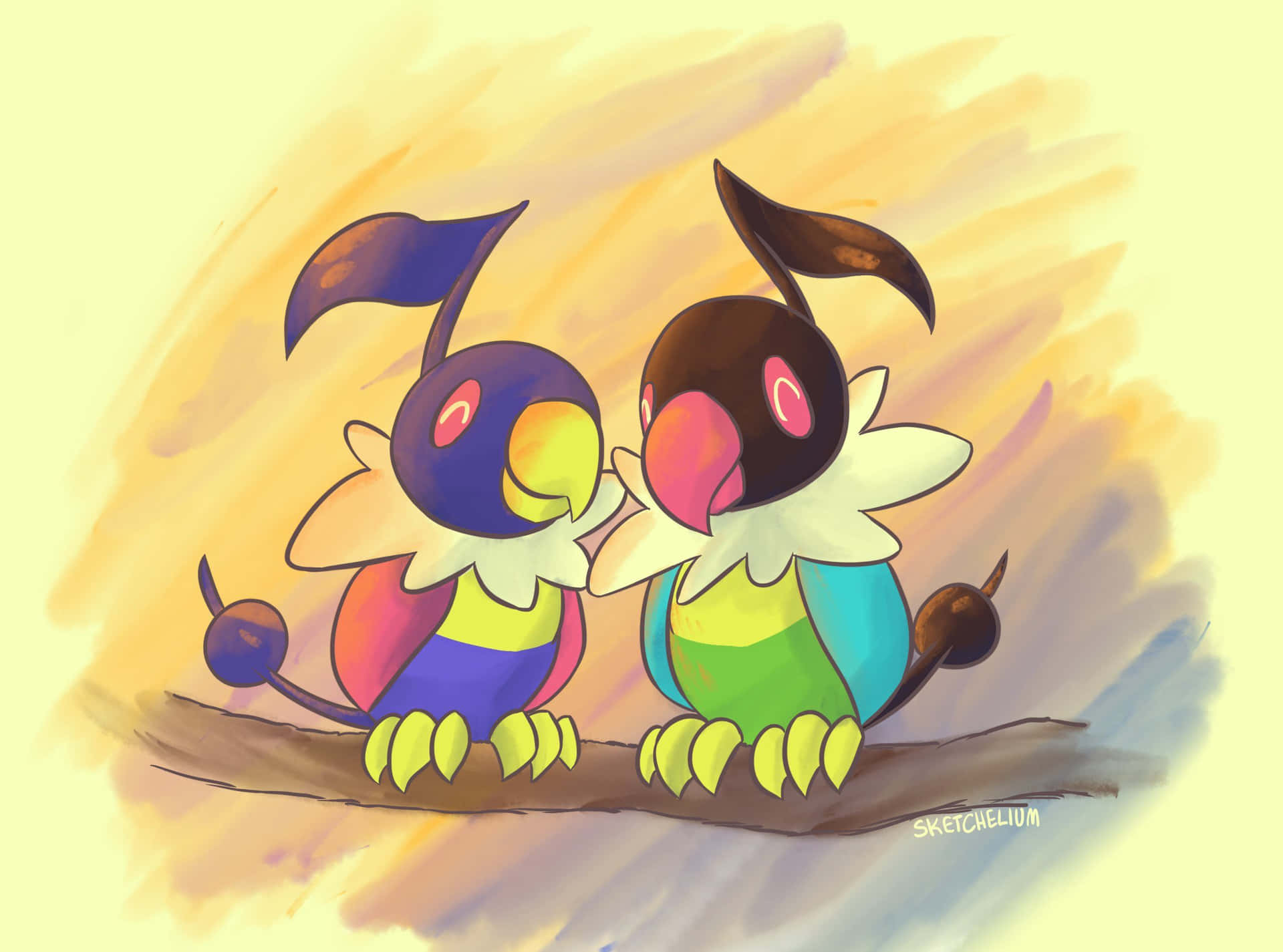 Couple Chatot Pokémon Wallpaper