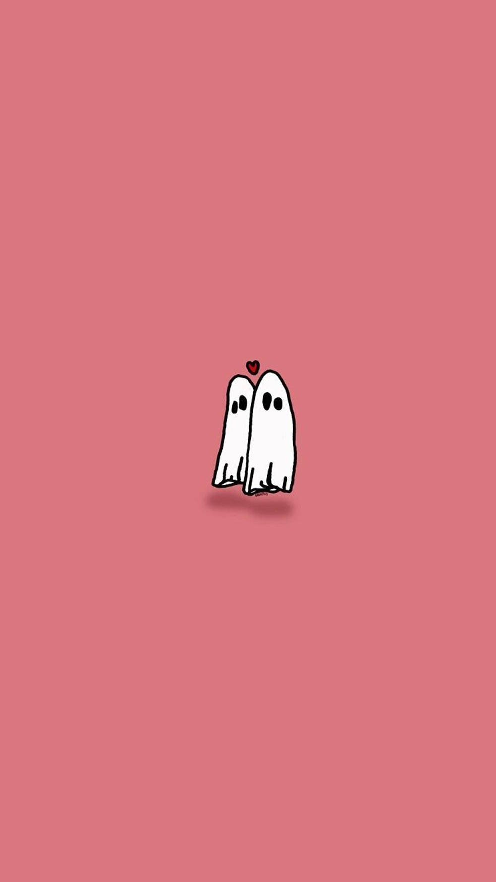 Couple Ghost Aesthetic Pink Wallpaper