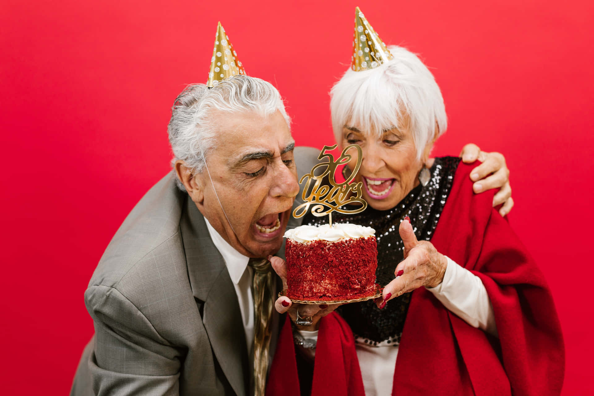 Old Couple Goals Picture Anniversary Cake