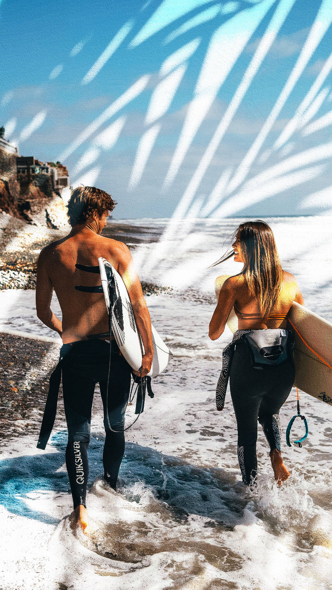 Par,der Tager Ud At Surfe. Wallpaper
