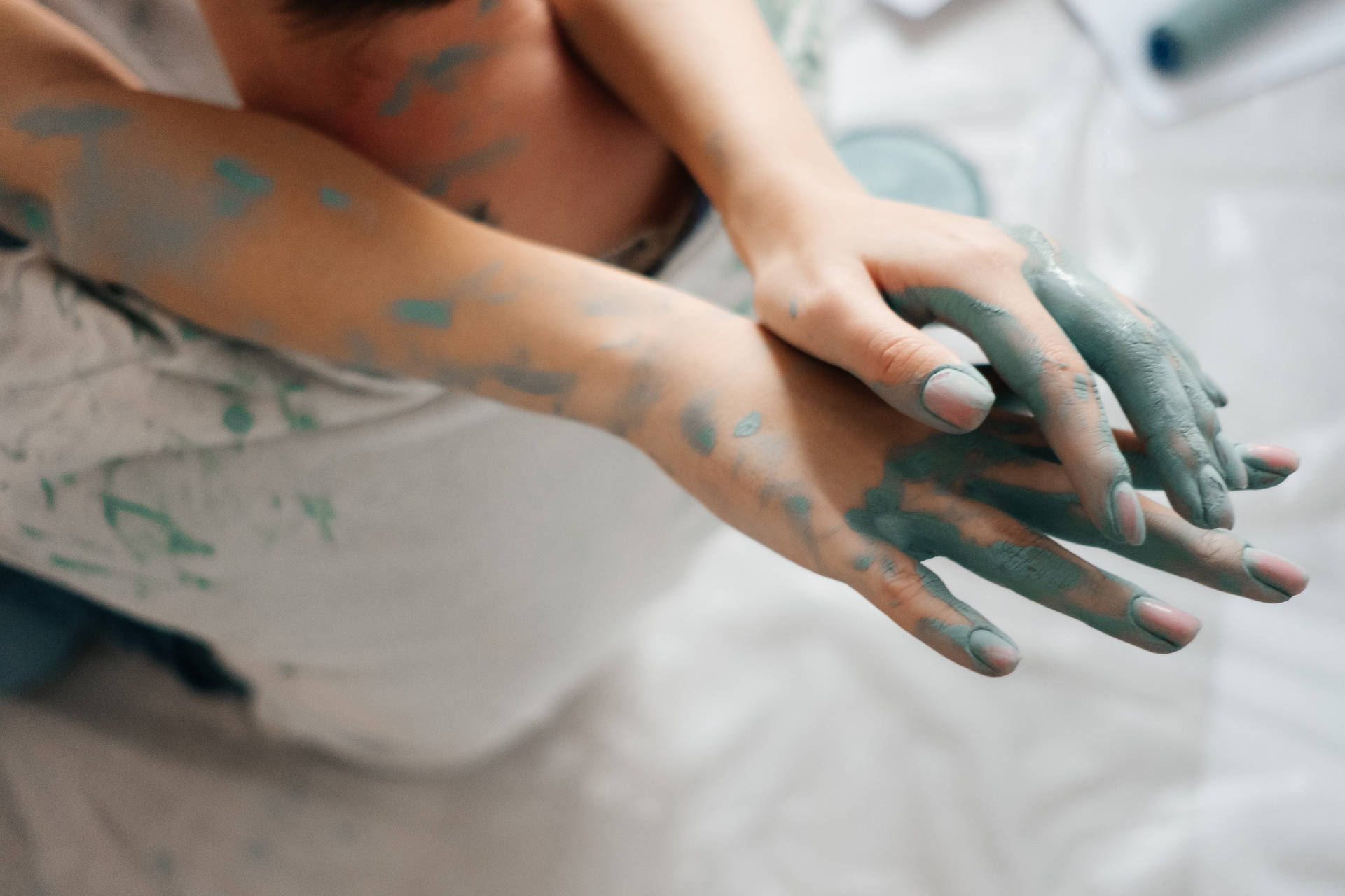 Couple Hands Paint