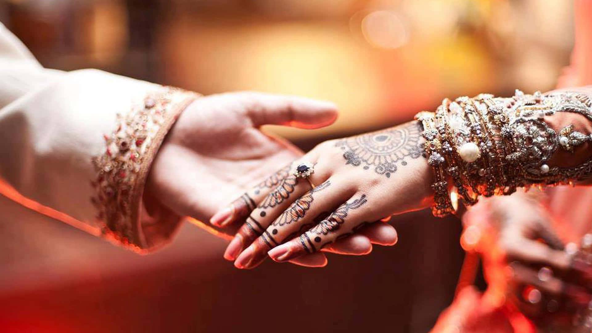 Married Indian Couple Holding Hands Picture