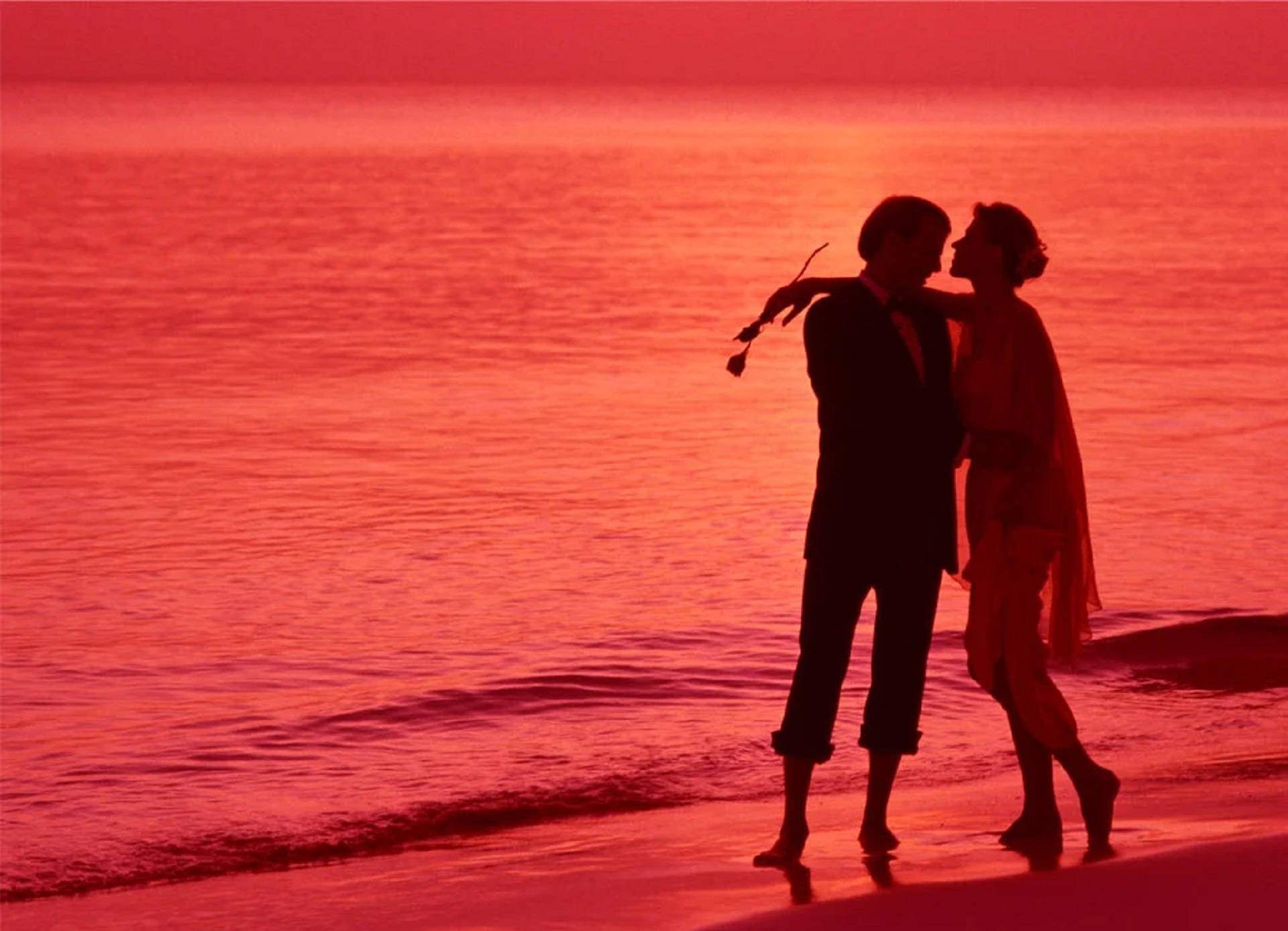 Couple In Beach Romantic Love