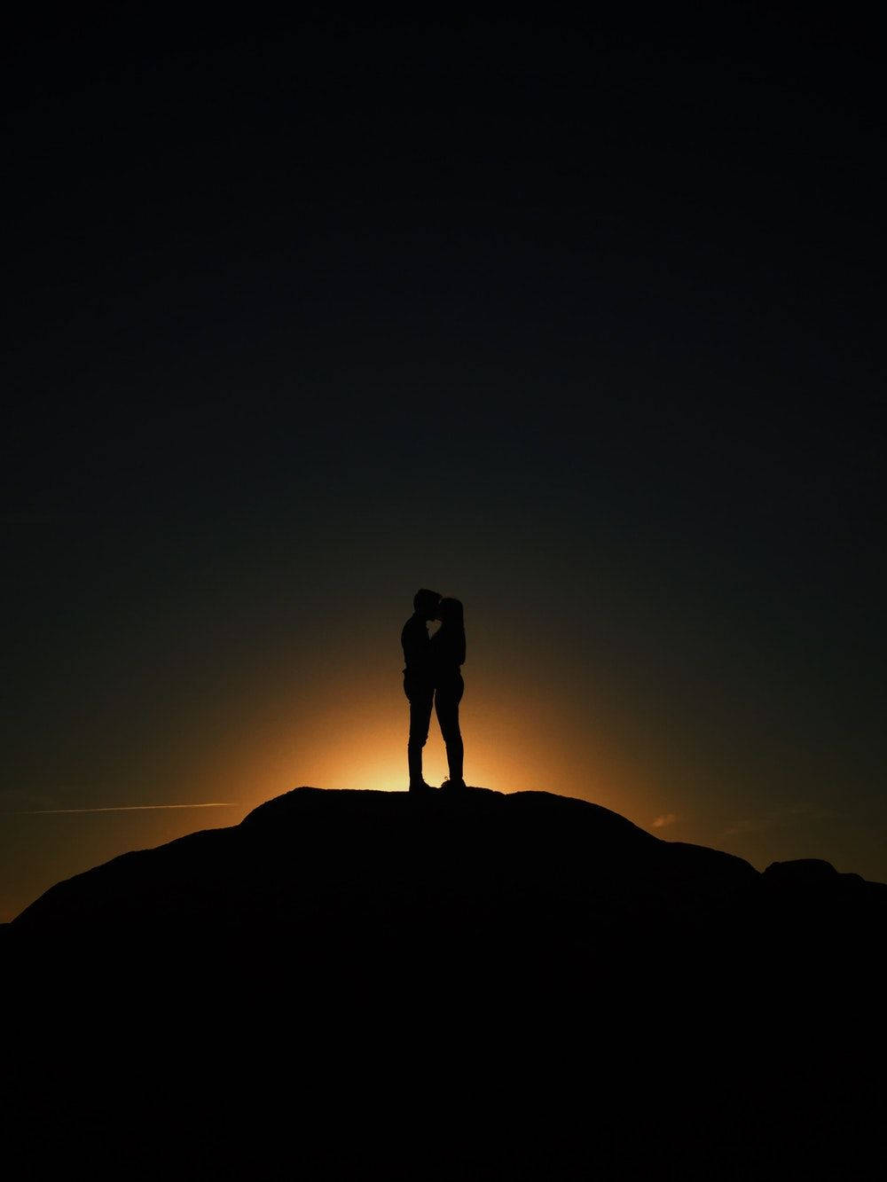 Couple In Love Silhouette Sunset