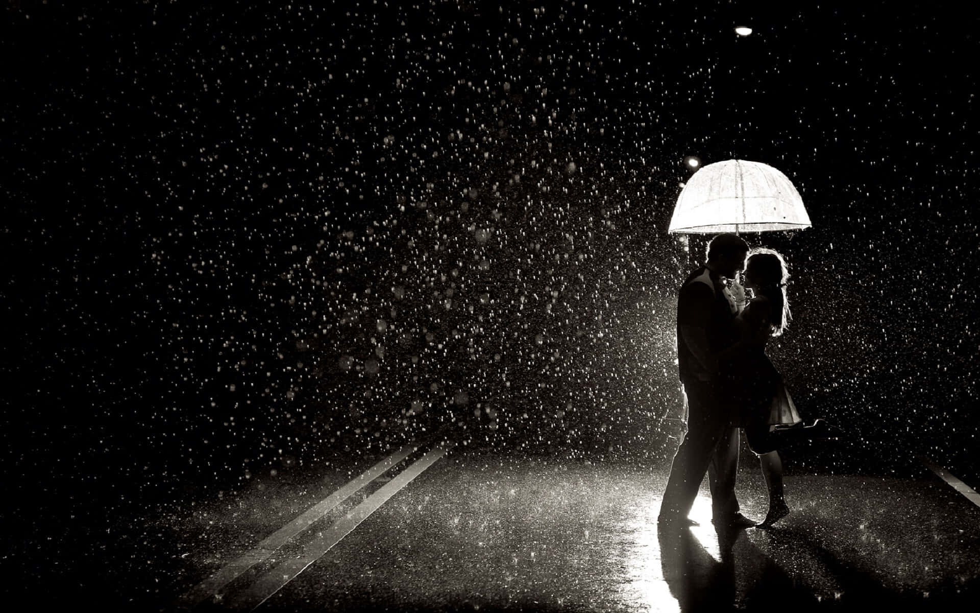 "A romantic walk in the rain"