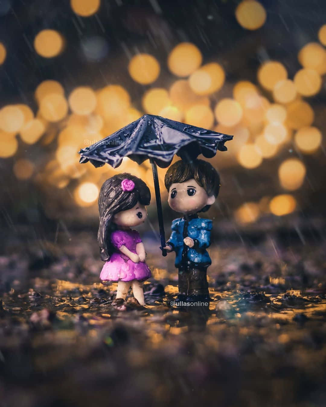 A couple enjoying the rain.