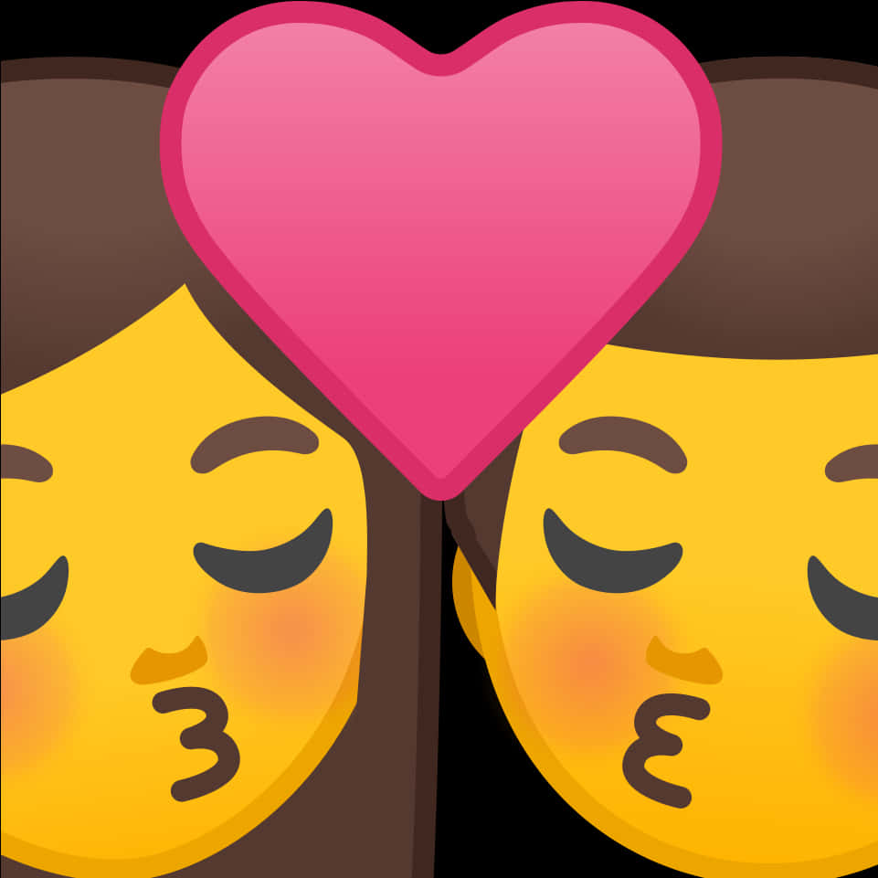 Couple Kissing Heart Emoji PNG