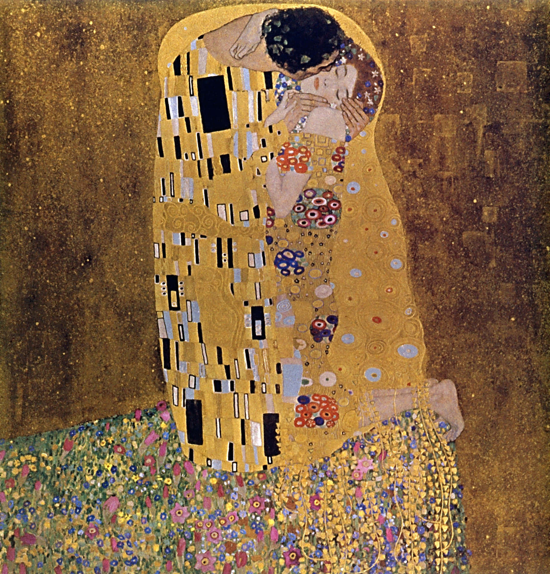 Paar,das Sich Küsst - Kunstvoll Gemaltes Bild