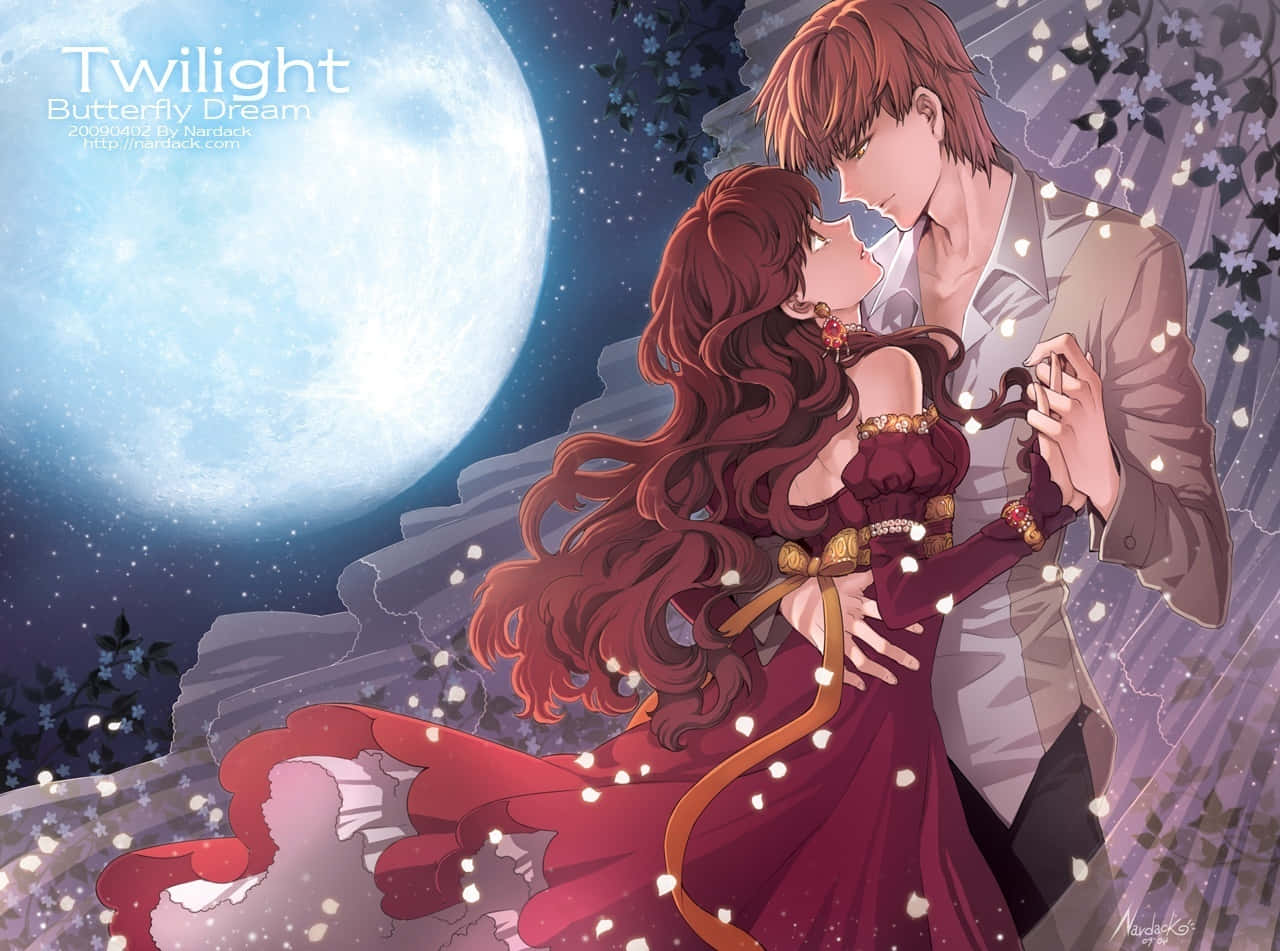 Twilight Butterfly Dream Anime Couple Kissing Picture