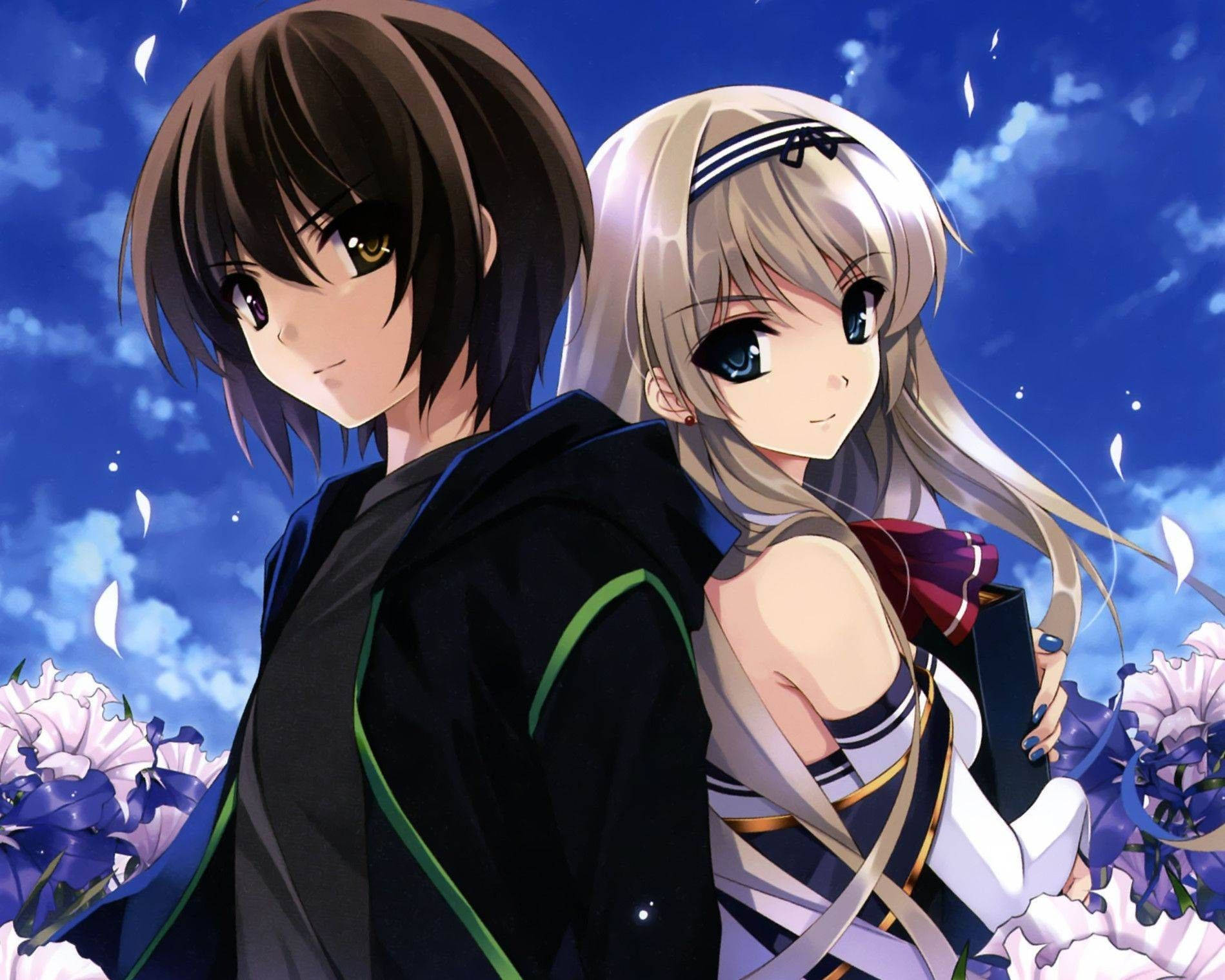 Download Couple Leaning Love Anime Hd Wallpaper 