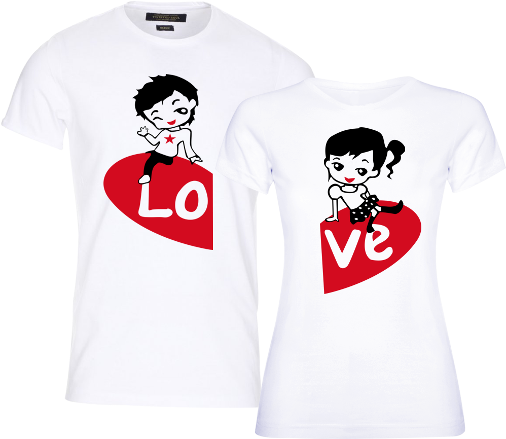 Download Couple Love Heart Matching Shirts | Wallpapers.com