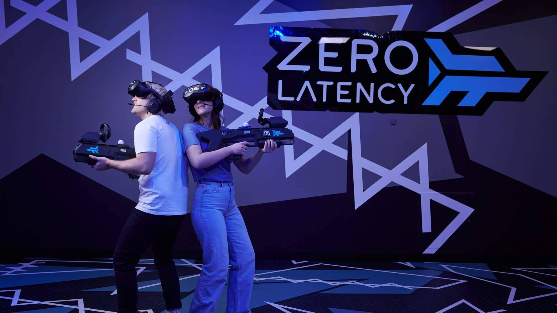 Couple Playing Laser Tag Wallpaper
