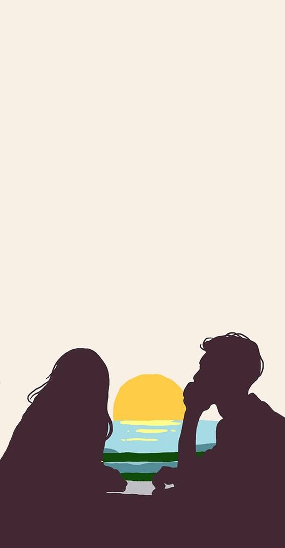 Couple's Silhouette Love Art Wallpaper