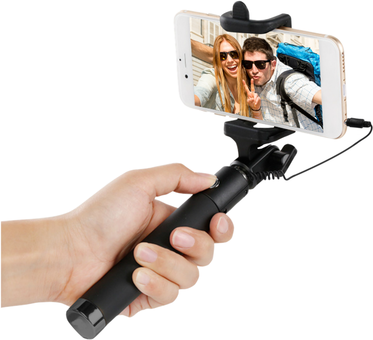 Couple Selfie With Smartphone Monopod PNG