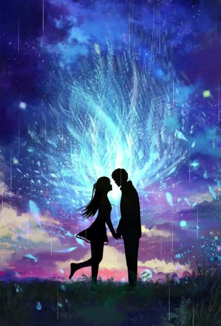 Couple Silhouette In Galaxy Romance Anime Wallpaper