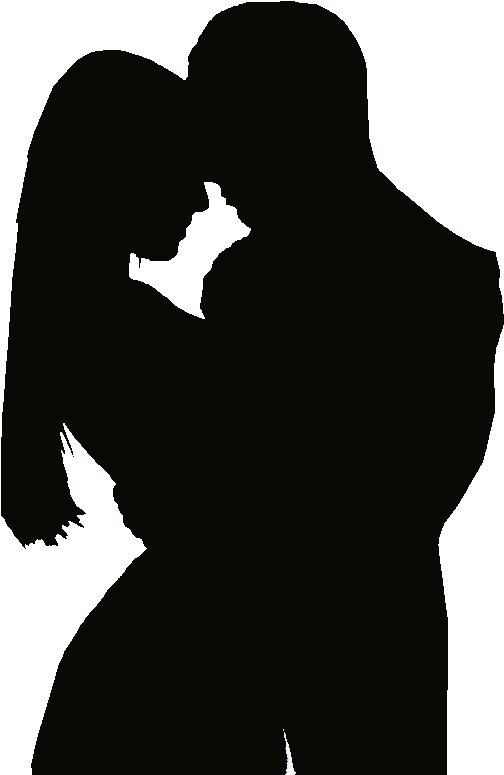 Couple Silhouette Intimate Moment PNG