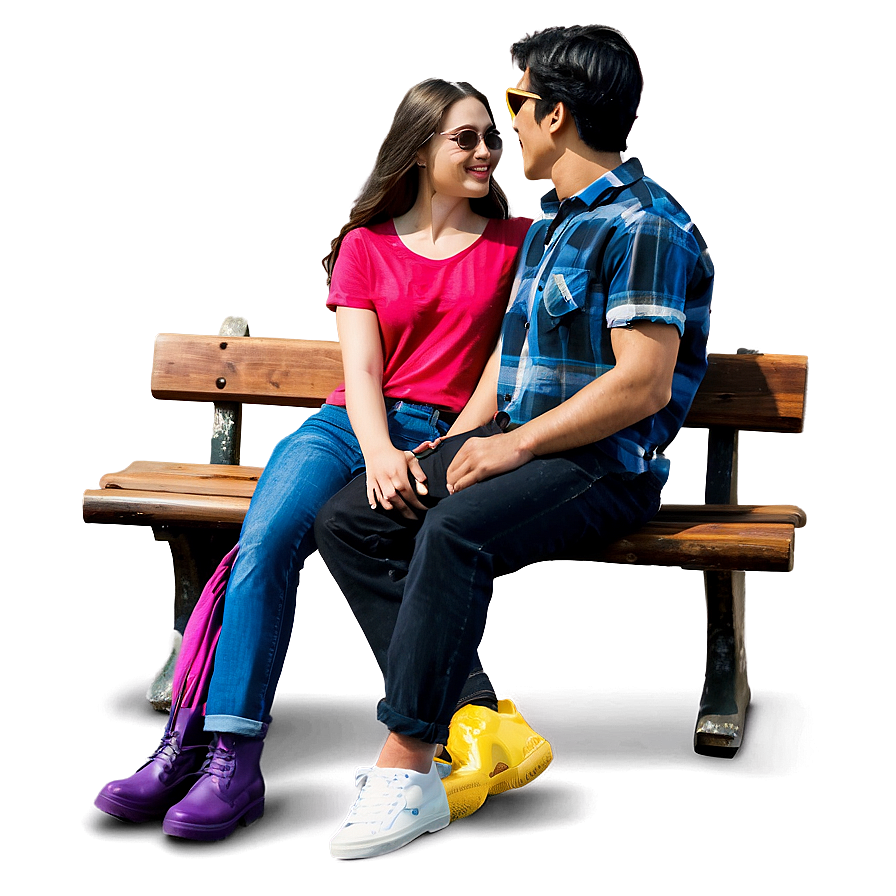 Couple Sitting On Bench Png 11 PNG