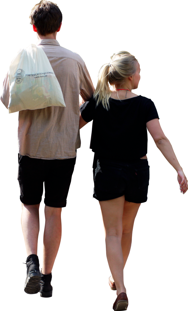 Couple Walking Together Outdoors PNG