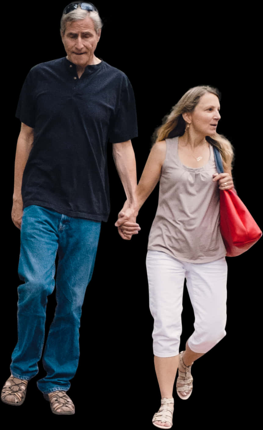 Couple_ Holding_ Hands_ Walking PNG