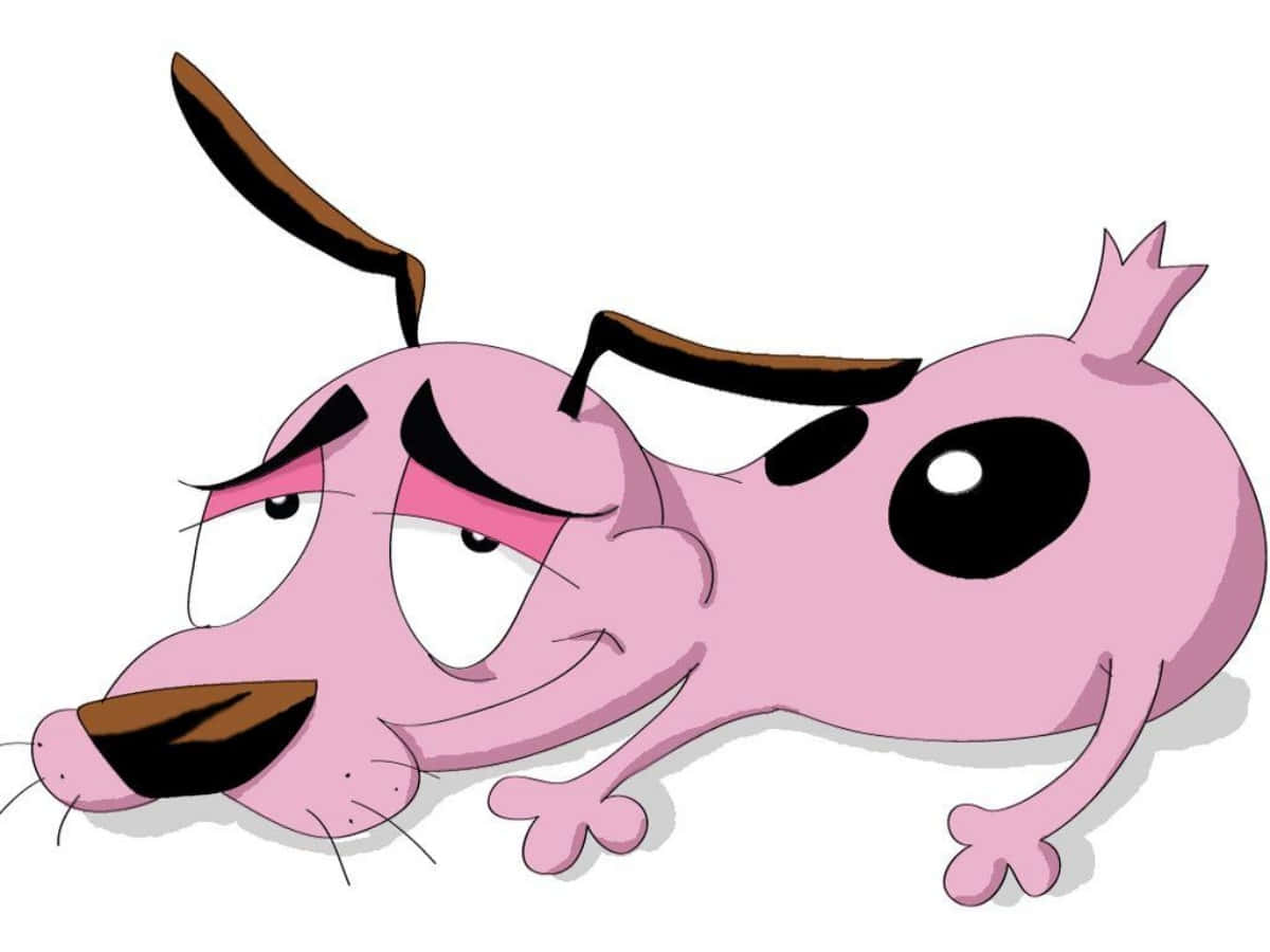 A Pink Dog With Black Spots Laying Down Wallpaper