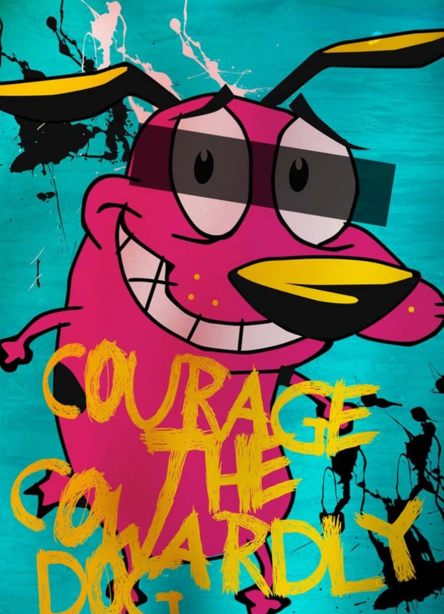 Opmuntre hunden - et plakat for tegnefilmsfiguren Courage den Hund Wallpaper