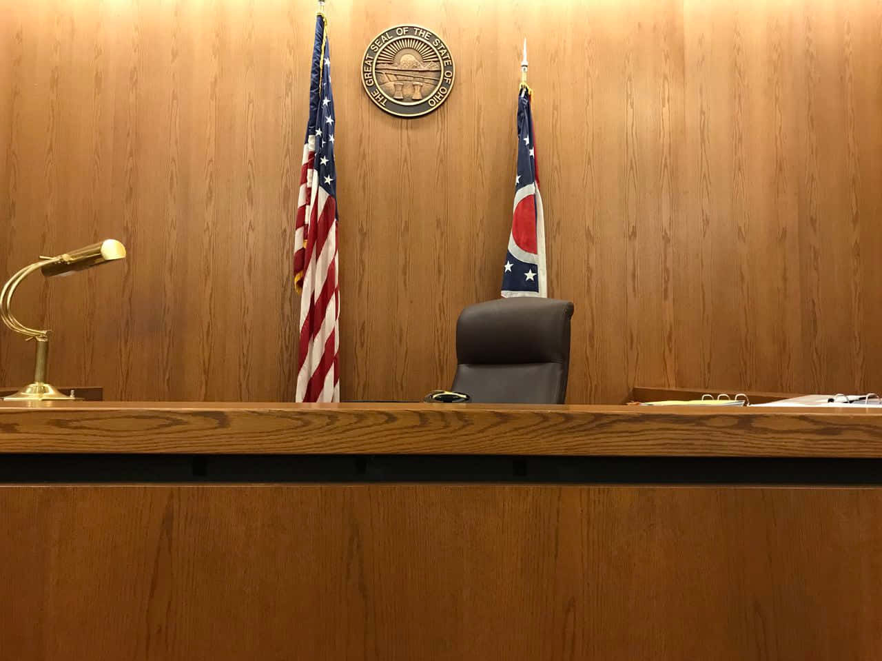 Empty Cuyahoga County Courtroom Background