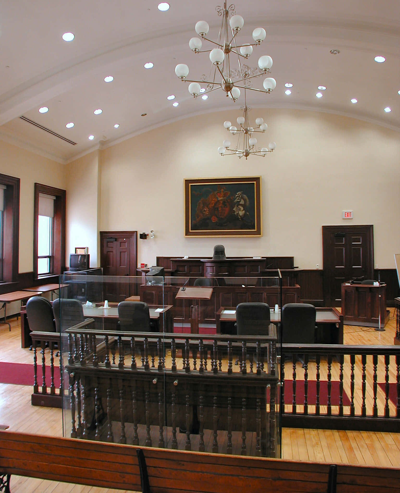 Empty Canada Historic Courtroom Background