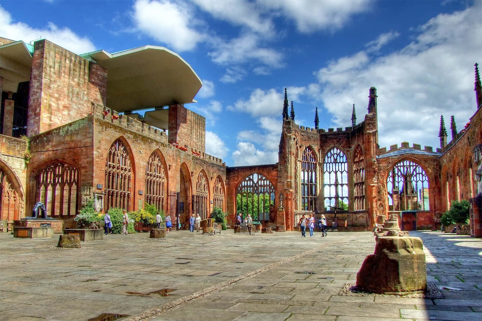 Coventry Cathedral Ruins Sunny Day Wallpaper