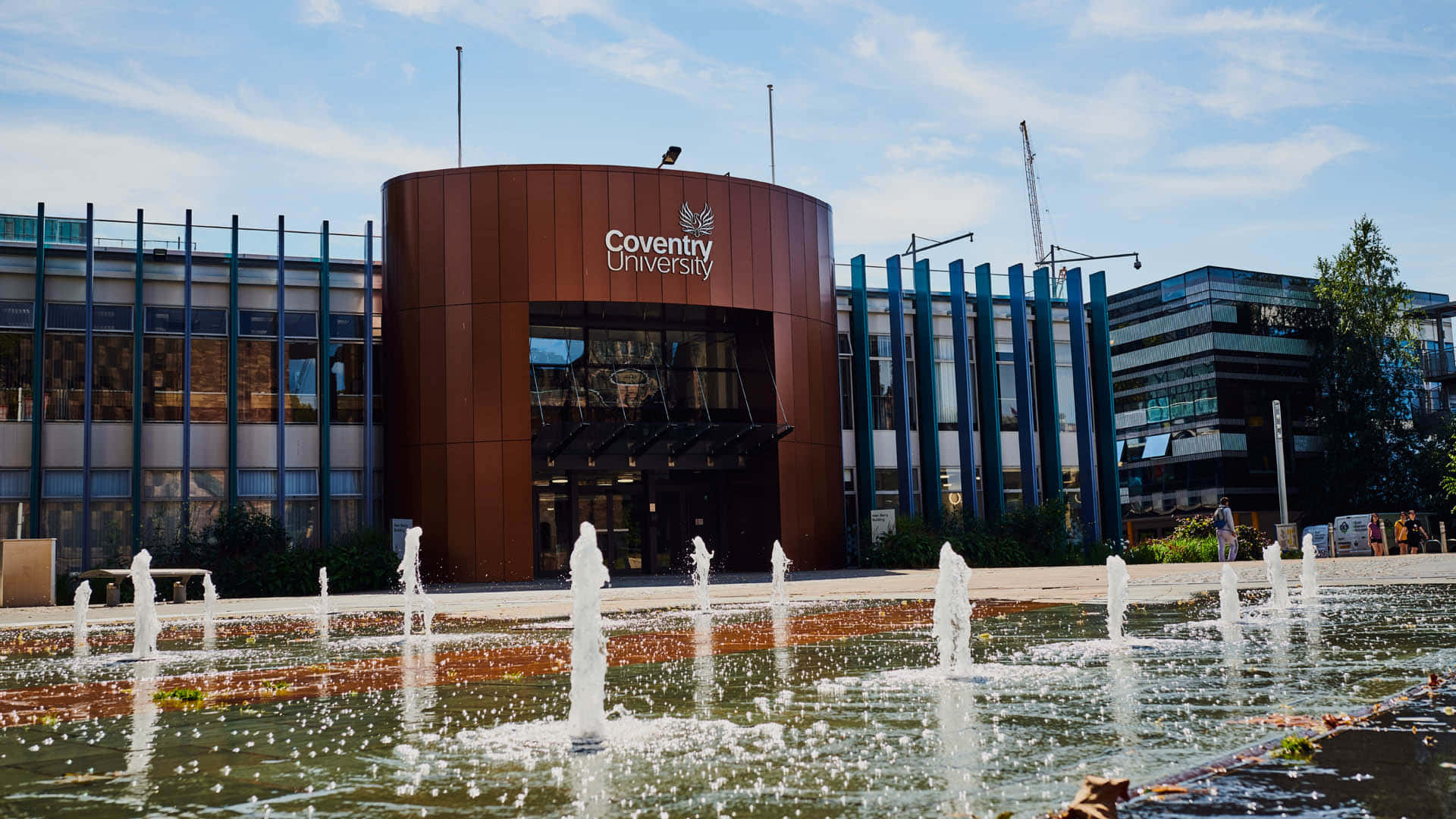 Coventry University Entrancewith Fountains Wallpaper