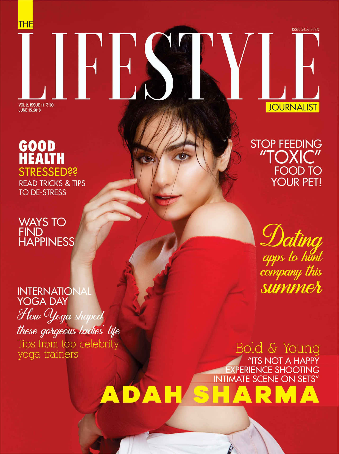 Adahsharma Auf Dem Titelbild Eines Lifestyle-magazins.