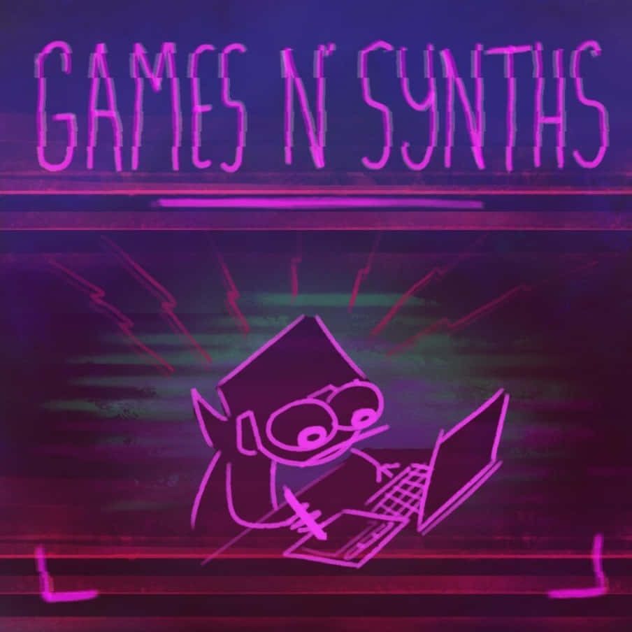 Games N Synths - A Neon Sign With A Laptop