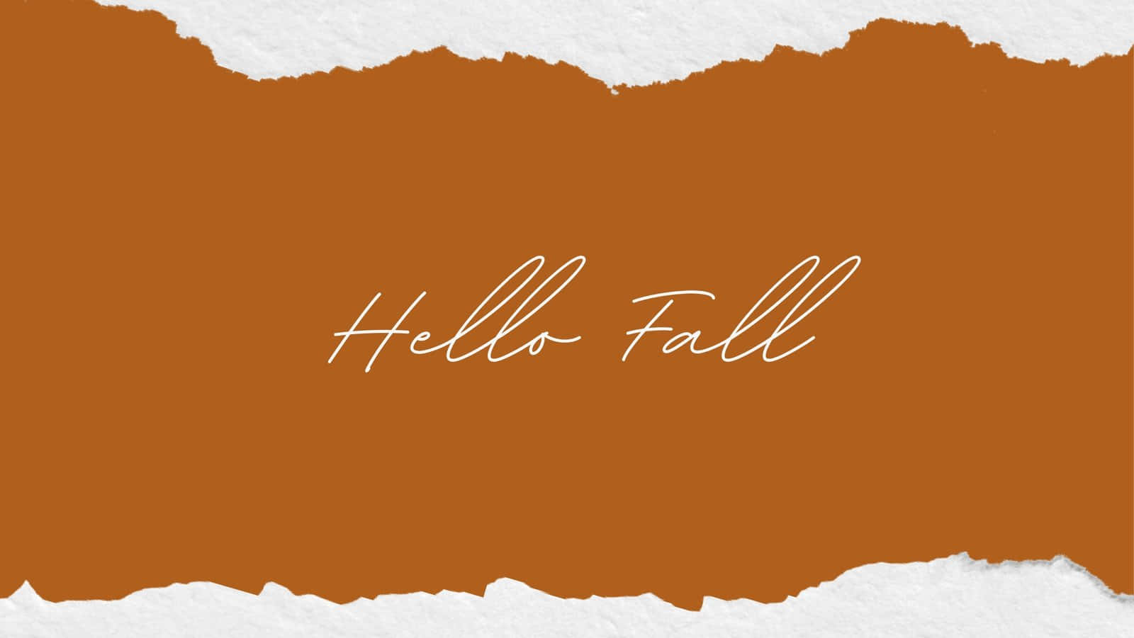 Hello Fall On A Brown Paper Background