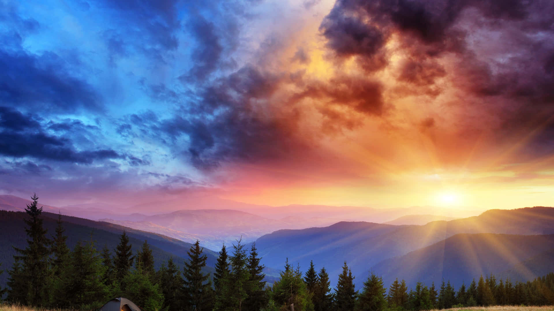 Covered Mountain With Sun Rise Wallpaper