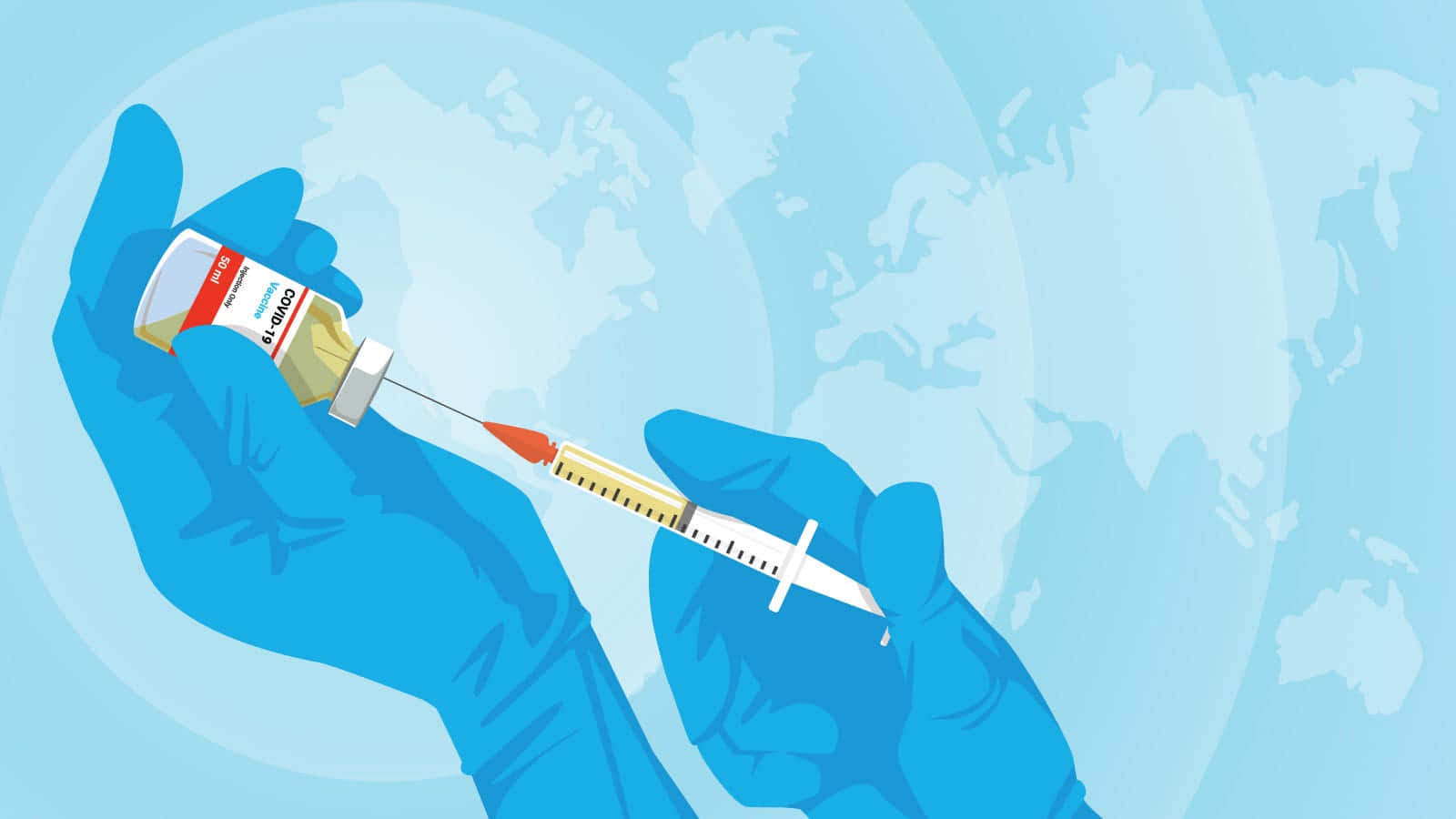 Covid-19 Vaccine Loading Syringe Digital Art Background
