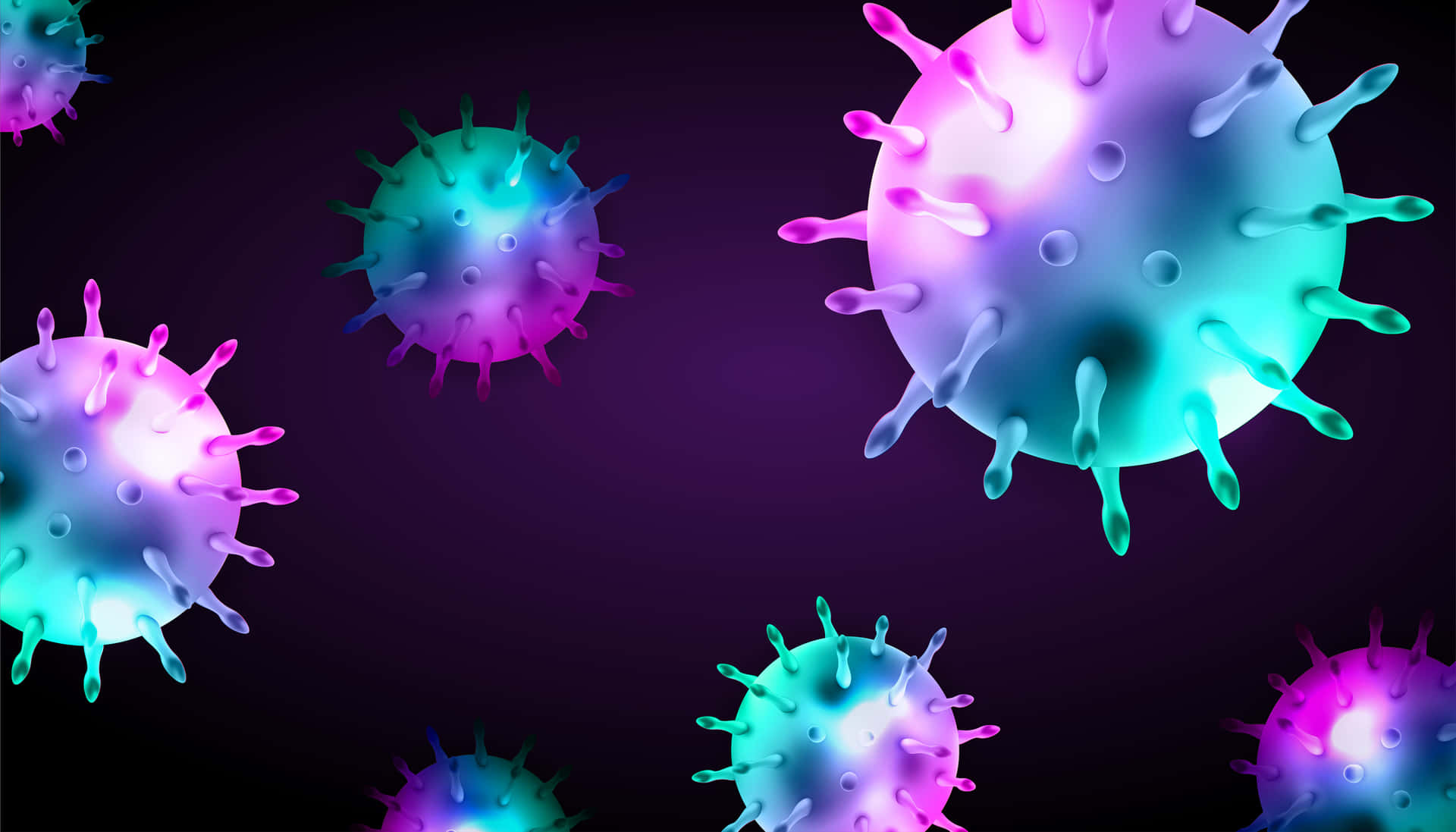 A Colorful Virus On A Black Background