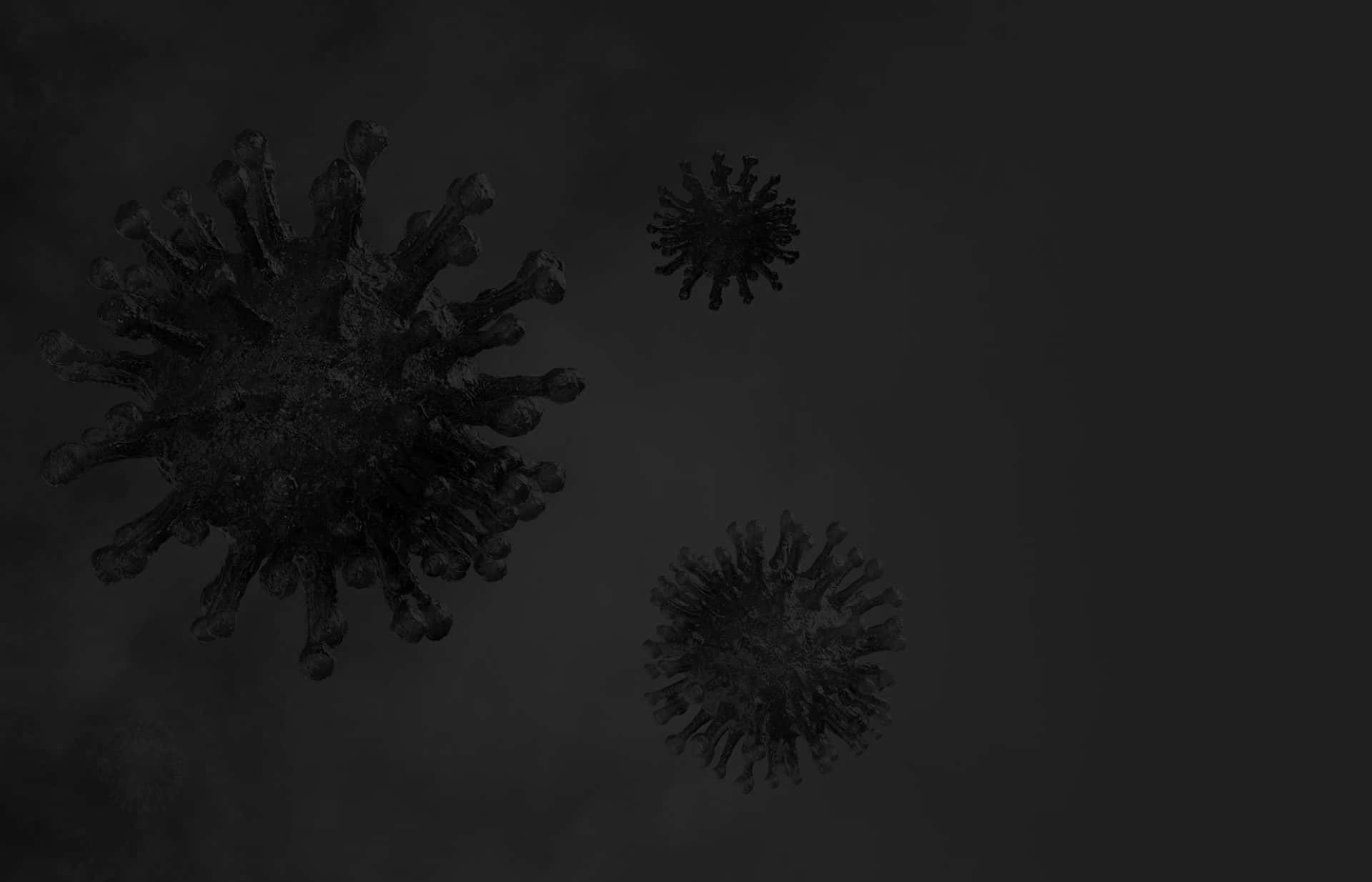 Coronaviruses In The Air In Black And White