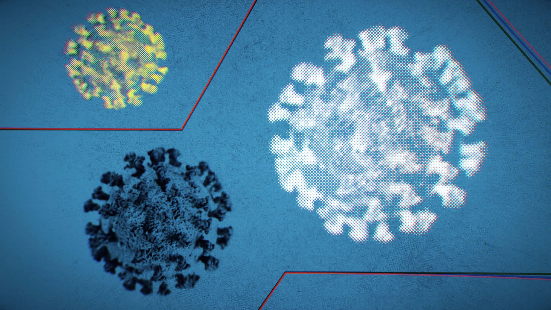 Ungruppo Di Coronavirus È Mostrato Su Uno Sfondo Blu