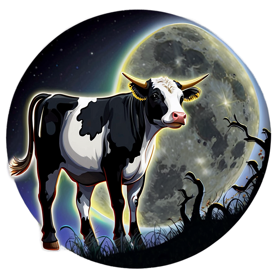 Cow And Moon Png Orf76 PNG