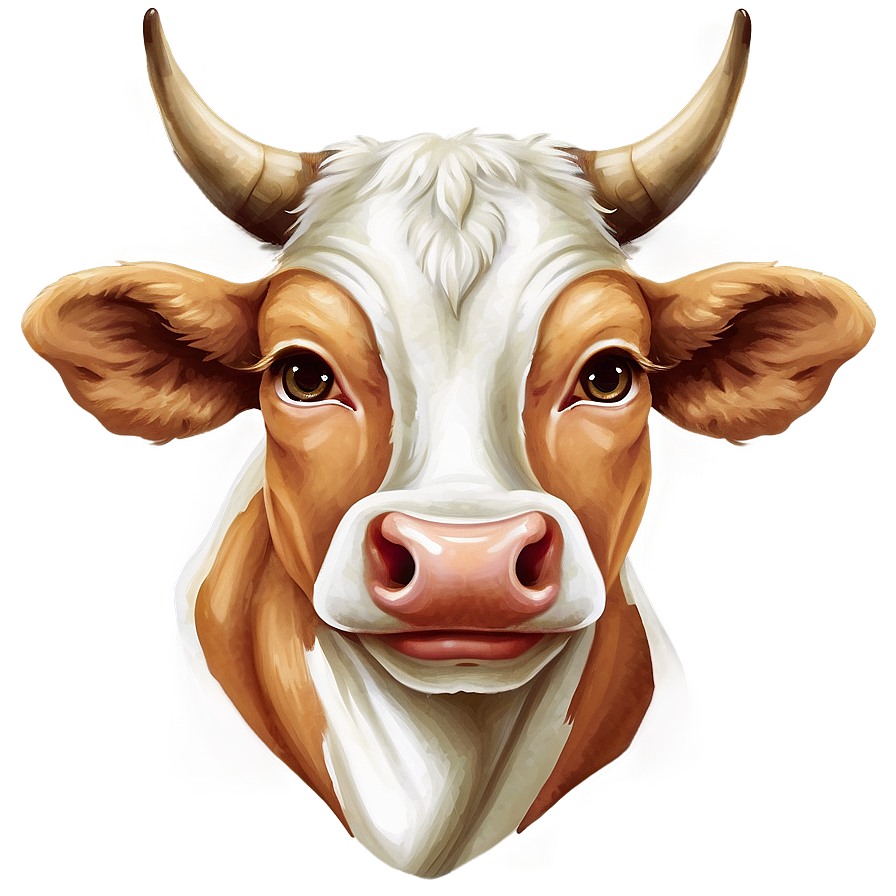 Cow Face Illustration Png Fjr PNG