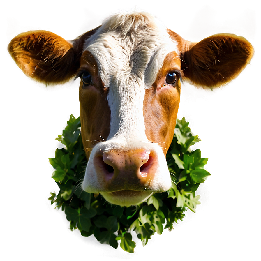 Cow Face On Green Background Png Pci18 PNG