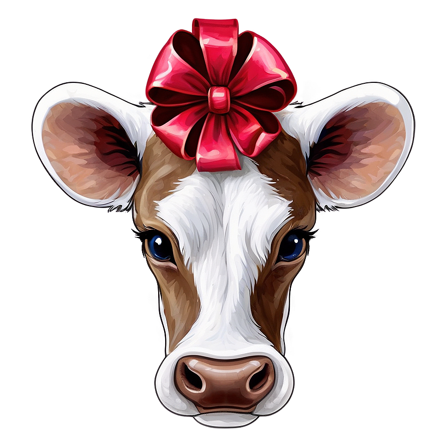 Cow Face With Bow Png Fcx PNG