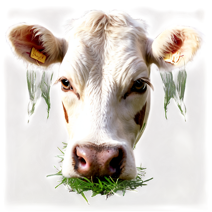 Cow Face With Grass Png 06212024 PNG