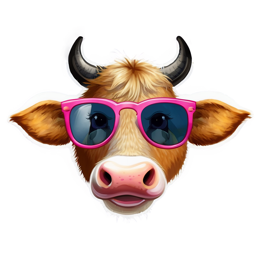 Cow Face With Sunglasses Png 54 PNG