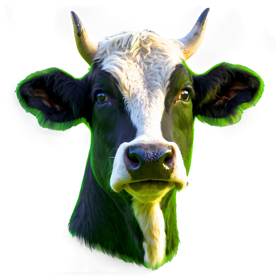 Cow Head On Green Background Png 06212024 PNG