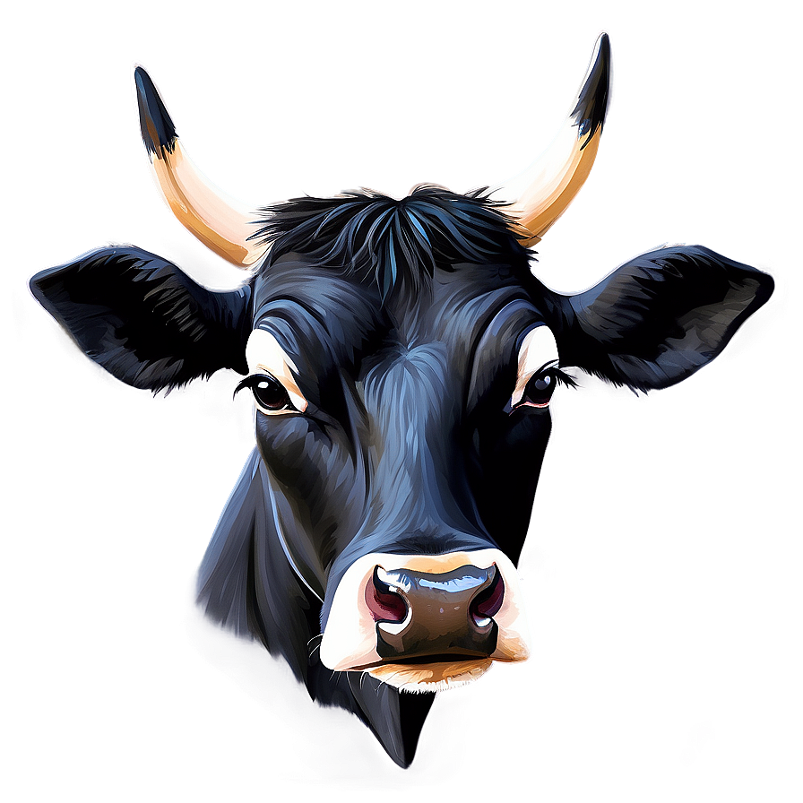 Cow Head Watercolor Png 06212024 PNG