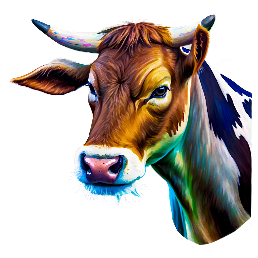 Cow Head Watercolor Png Bqf PNG