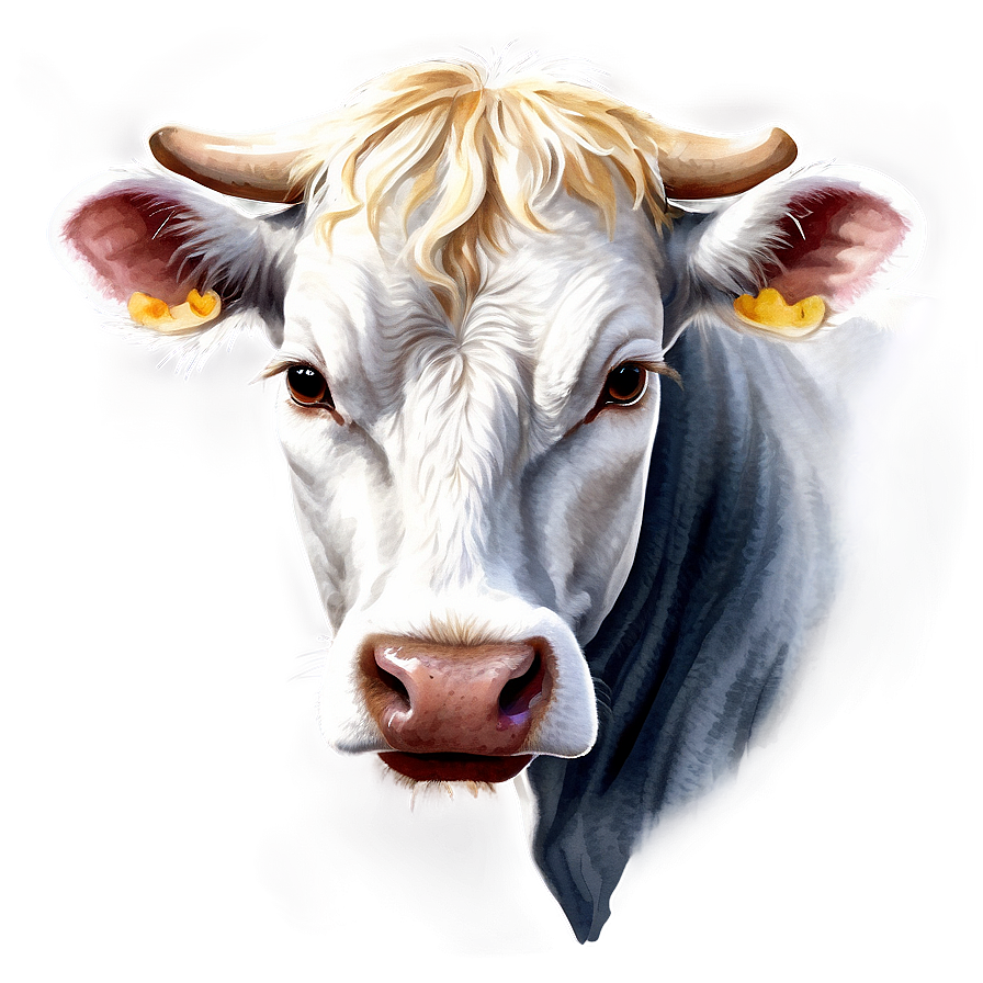 Cow Head Watercolor Png Kvh PNG